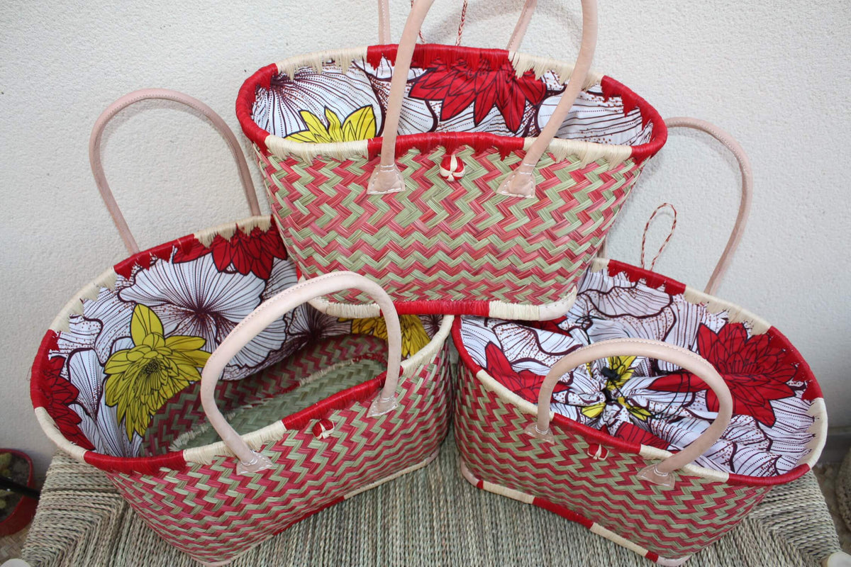 Panier a Linge en Osier Rouge Salix