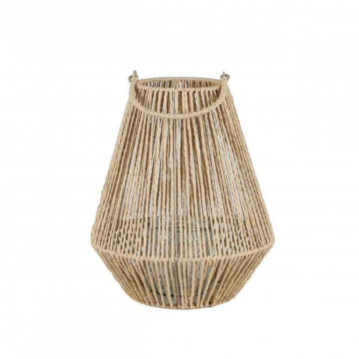 Lanterne Besso Originale - décoration naturelle osier rotin intérieur & extérieur - à poser ou suspendre -