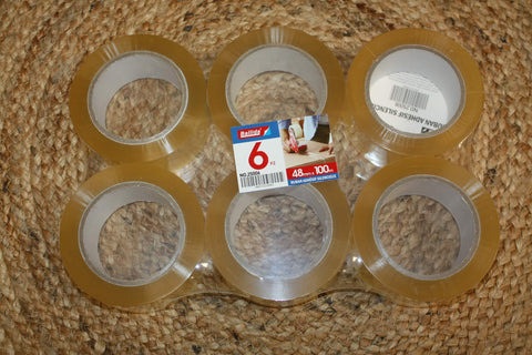 Lot de 6 rouleaux SILENCIEUX transparent 100m - ruban adhésif scotch cartons déménagement colis