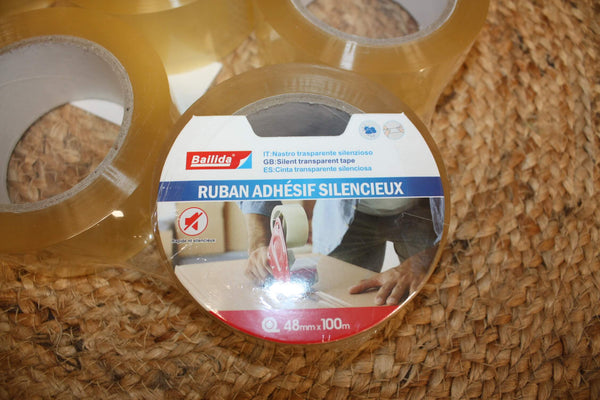 Lot de 6 rouleaux SILENCIEUX transparent 100m - ruban adhésif scotch cartons déménagement colis
