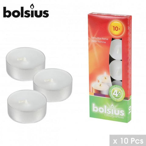 Lot de 10 Bougies chauffe plats - Longue durée 4 Heures - "Fabrication Bolsius"
