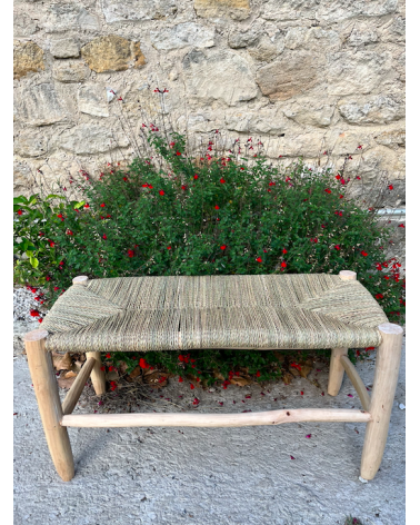 LARGE WOODEN BENCH - Bench from 70cm to 1 meter long - Moroccan Craftsmanship - Natural Bohemian Deco