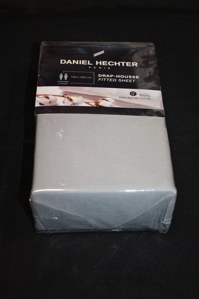 DRAP HOUSSE 100% COTON PERCALE - 2 PERSONNES - 160X200cm - Coloris au choix -