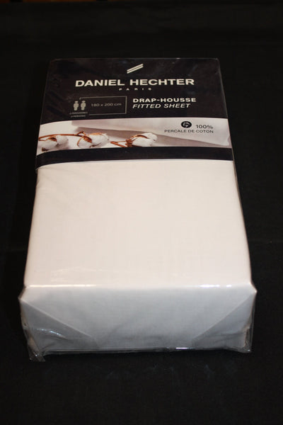 DRAP HOUSSE 100% COTON PERCALE - 2 PERSONNES - 180X200cm - Coloris au choix -