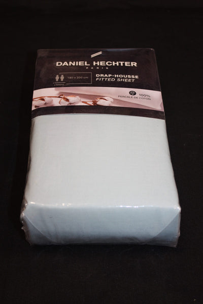 DRAP HOUSSE 100% COTON PERCALE - 2 PERSONNES - 180X200cm - Coloris au choix -