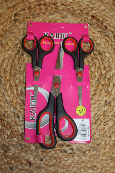 Lot de 3 paires de Ciseaux - ACIER INOXYDABLE - petit et grand - couture, cuisine, papier...