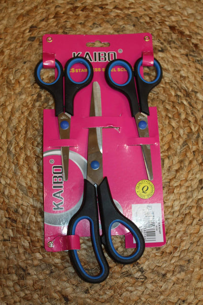 Lot de 3 paires de Ciseaux - ACIER INOXYDABLE - petit et grand - couture, cuisine, papier...