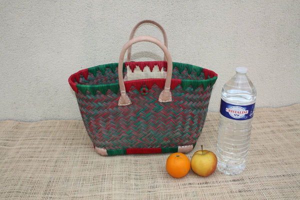 BEAU Panier Turquoise XXL de MADAGASCAR - 3 tailles - Sac Cabas - courses , marchés , plage ...