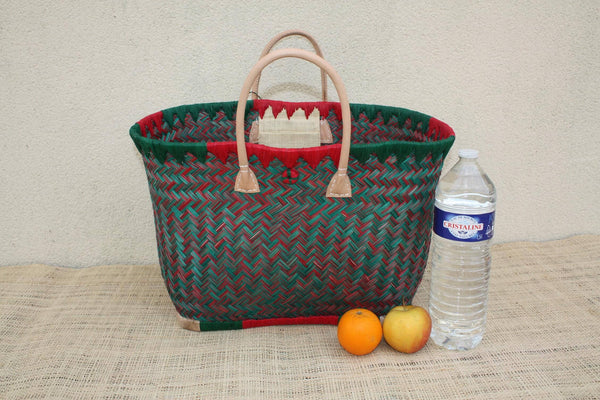 BEAU Panier Turquoise XXL de MADAGASCAR - 3 tailles - Sac Cabas - courses , marchés , plage ...