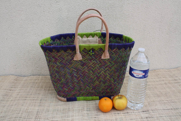 Superbe GRAND Panier XXL de MADAGASCAR - 3 tailles - sac cabas - idéal courses , marchés , travail , plage ... raphia palmier roseau jonc