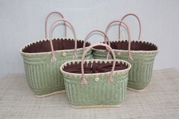 JOLI Panier sac cabas en Paille - 3 TAILLES - Anses Longues - idéal courses , marchés , travail , plage ... raphia palmier jonc