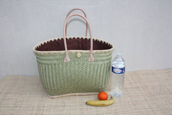 JOLI Panier sac cabas en Paille - 3 TAILLES - Anses Longues - idéal courses , marchés , travail , plage ... raphia palmier jonc