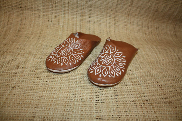 BABOUCHES souples pour Femme en cuir marron camel - Chaussons cuir confortables. ARTISANAT 100% Naturelle - Du 36 au 42 !