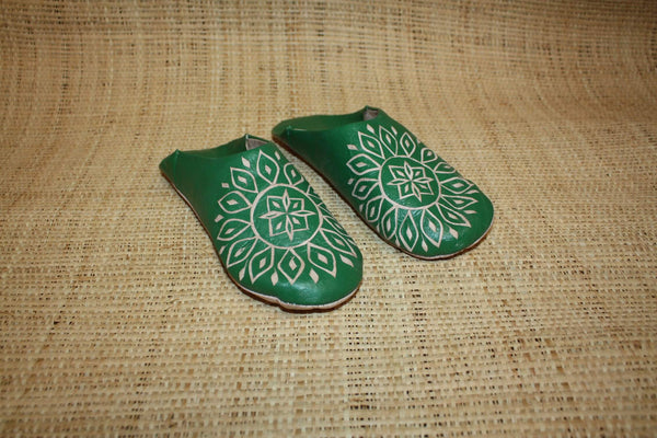 BABOUCHES souples pour Femme en cuir Vert Émeraude - Chaussons cuir confortables. 100% Naturel Artisanal - Du 36 au 42 !