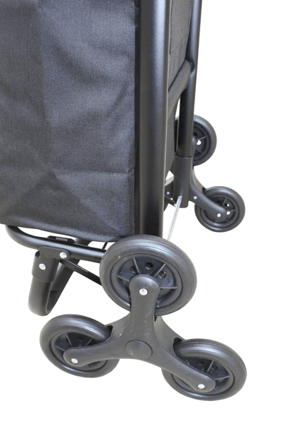 GRAND Chariot de course pliable Caddie Noir - 6 roues - Léger & Solide