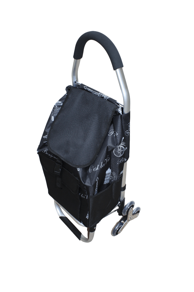 Chariot de courses pliable avec cadre en aluminium et sac en toile Chariot de courses pliable avec cadre en aluminium et sac en toile