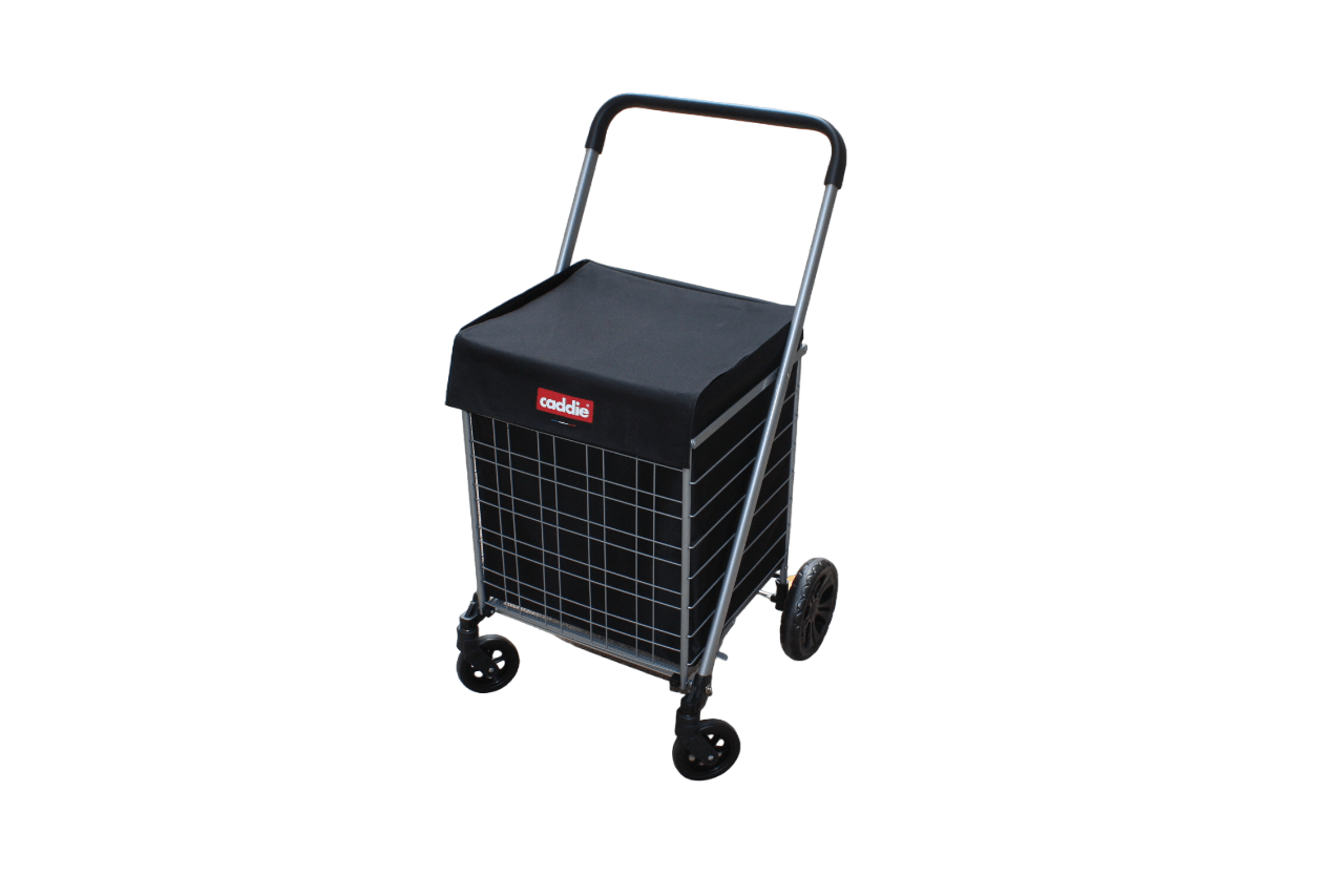 Chariot de courses Caddie 4 roues - Leger pliable grand format XXL - Freins et roues pivotantes