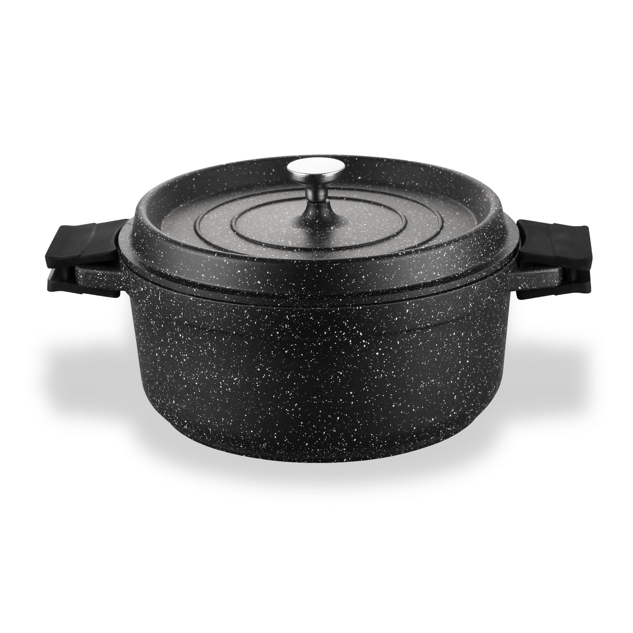 Overmont Cocotte en Fonte Émaillée - 28 cm Casserole Antiadhésive Avec Overmont Cocotte en Fonte Émaillée - 28 cm Casserole Antiadhésive Avec