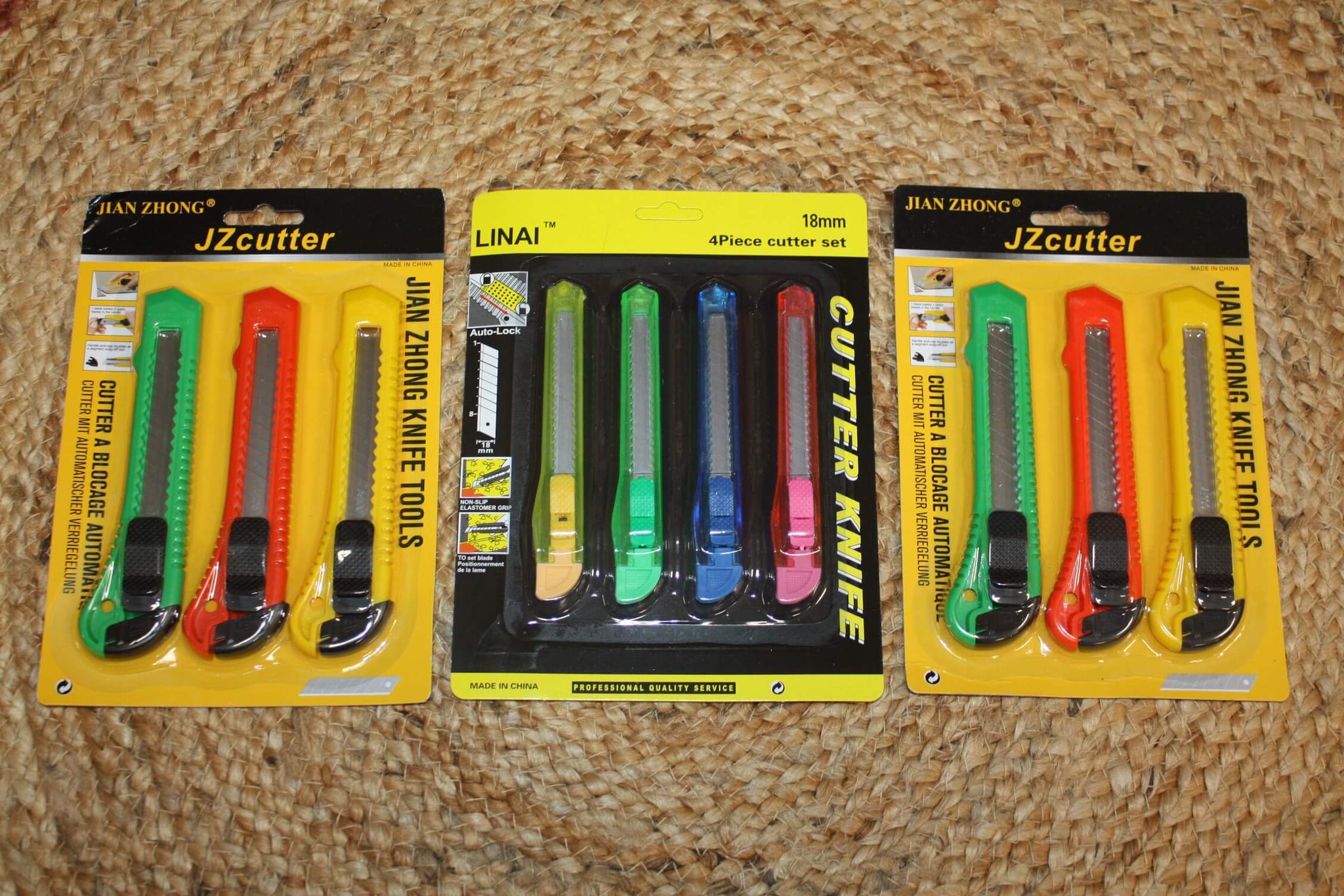 Lot de 10 cutters lames cran d'arrêt - Qualité - Promo PAS CHER -