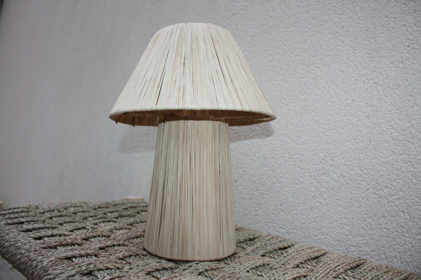 Lampe de Chevet RAPHIA Conique - osier rotin paille - Artisanale FAIT MAIN