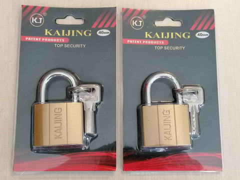 Set mit 2 Vorhängeschlössern – TOP SICHERHEIT 3 SCHLÜSSEL – Körper 40 mm kratzfestes Schlüsselschloss