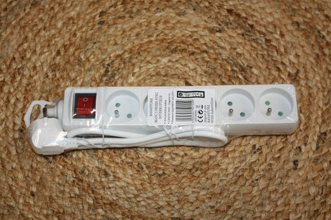 Bloc 5 Multiprises avec interrupteur - rallonge câble 1M - protection enfant + terre - CE