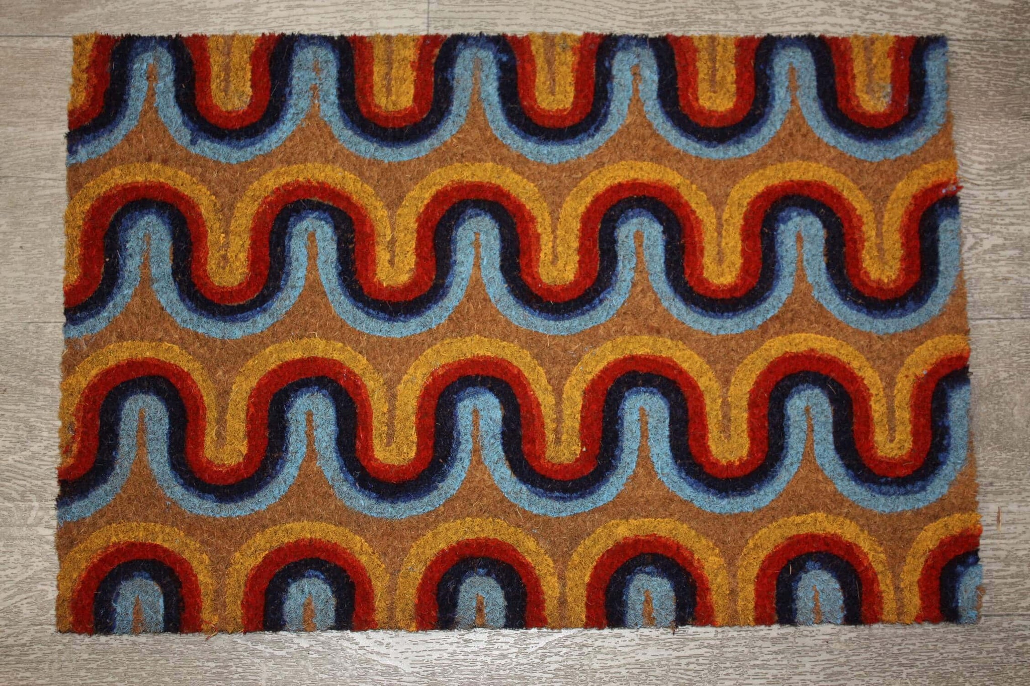 Tapis extérieur coco coloré - Paillasson entrée - Anti Glisse Caoutchouc - 40x60cm