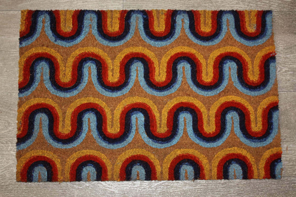 Tapis extérieur coco coloré - Paillasson entrée - Anti Glisse Caoutchouc - 40x60cm