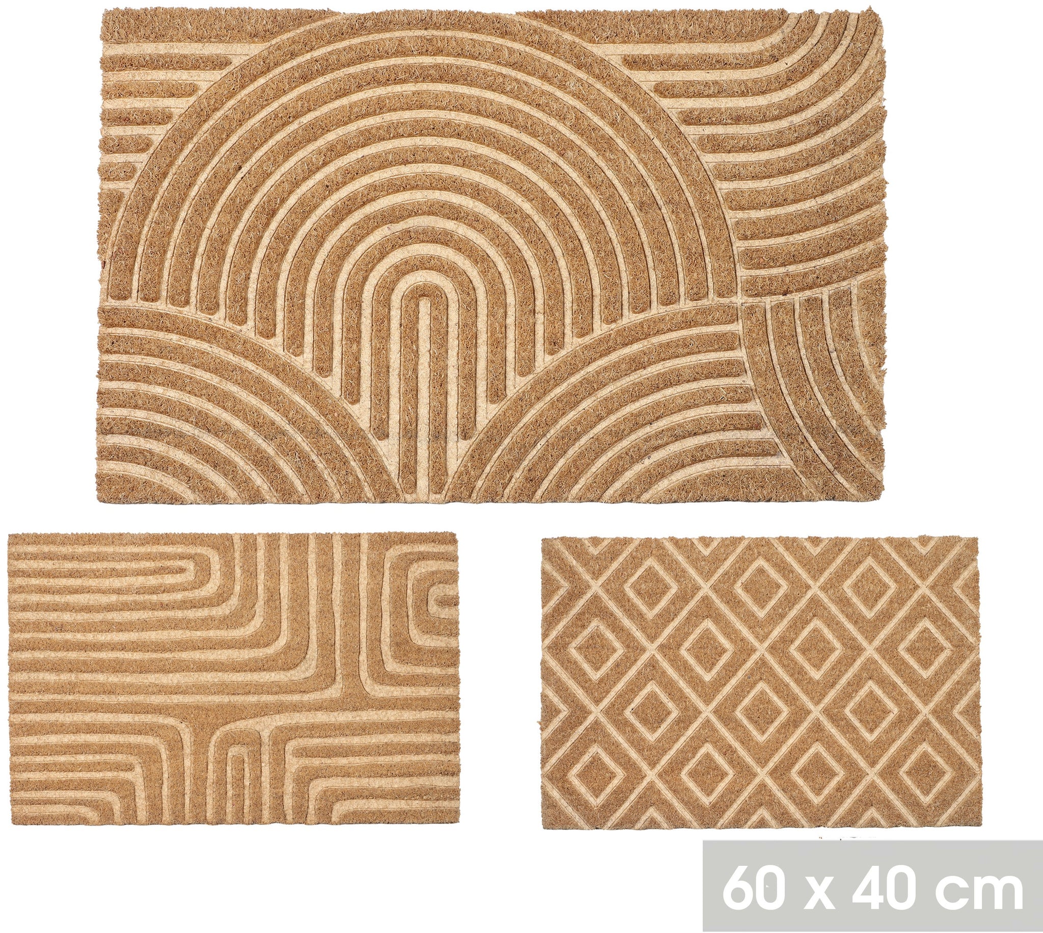 GadHome Tapis d'entrée Coco Anti Boue, Marron Noir 45 x 75 cm | Paillasson d'Extérieure Résistant | Tapis d'Entrée Absorbant Fibre de Coco/Caoutchouc | Nettoyage Facile