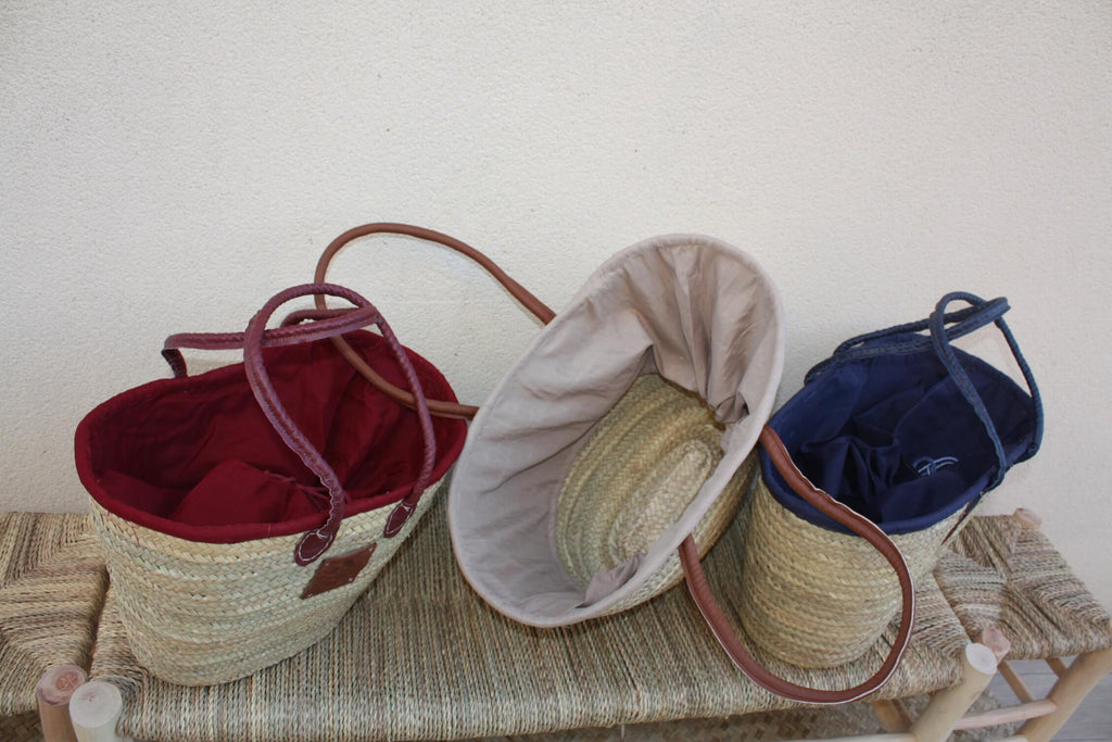 Grand Sac XXL Anses Longues tissu pochon africain Panier paille