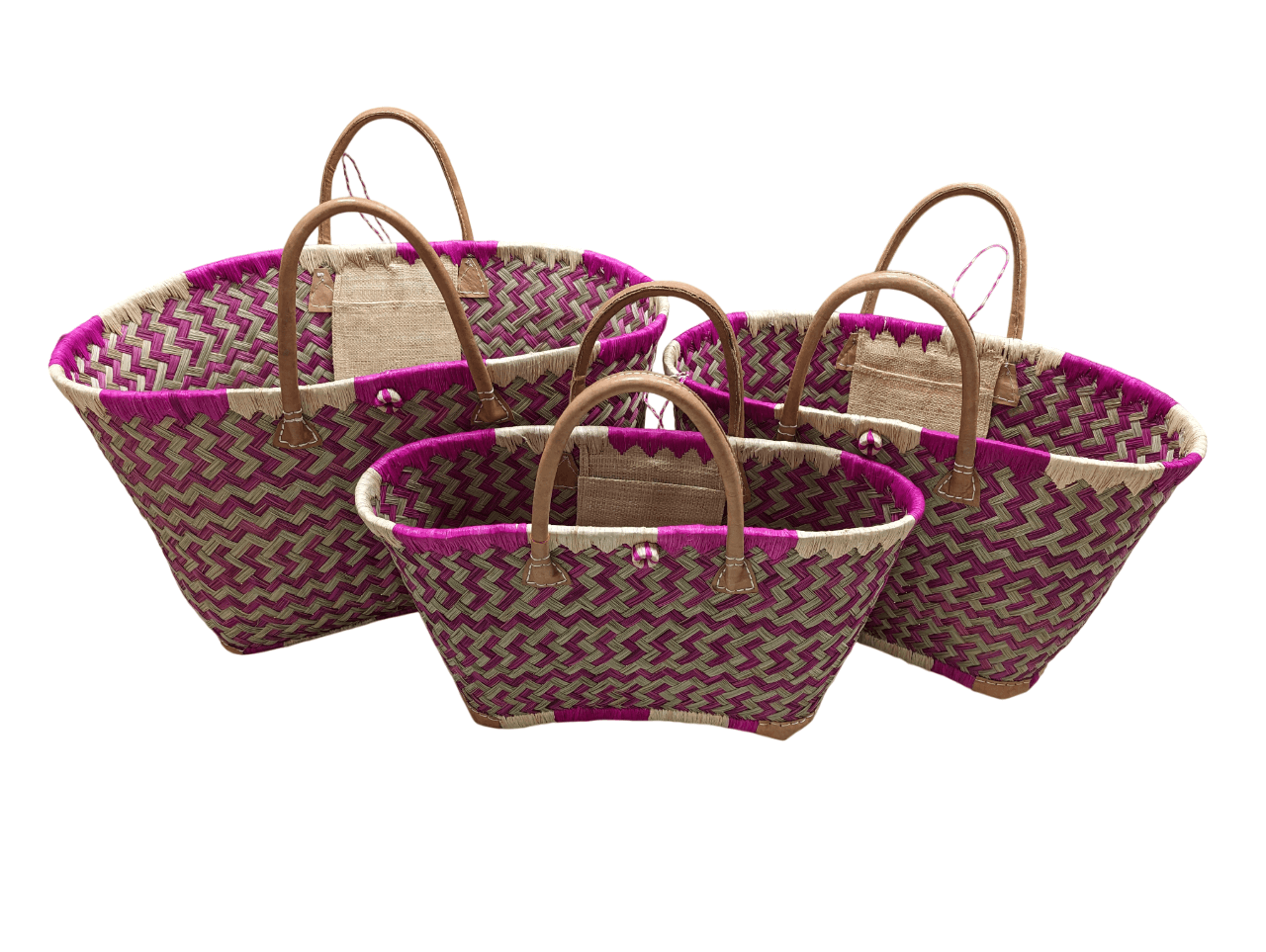 Superbe Panier de MADAGASCAR - 3 tailles - petit sac grand cabas XXL - idéal courses, marchés, travail, plage ... osier rotin