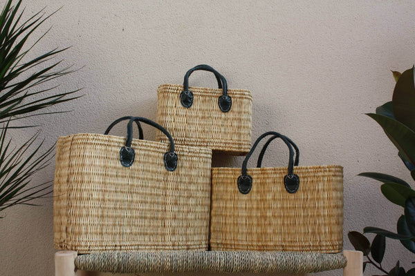 Superbe GRAND Panier XXL MAROCAIN - 3 tailles - sac cabas - idéal courses , marchés , travail , plage ...