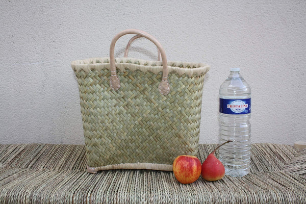 Paniers à courses de Madagascar - Cabas marchés Sac paille plage anses cuir naturel - 3 TAILLES -