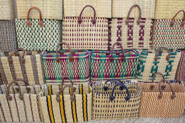 Grand Panier XXL Solide en Osier - Idéal pour le Marché, les Courses et la Plage - Tressé à la Main