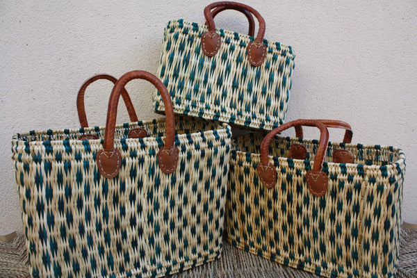 Weicher Weidenkorb – 3 Größen – Große riesige XXXL-Tasche und Tragetasche!!! Zum Einkaufen, Märkte, Strand ... Binsenschilf - Huléti -