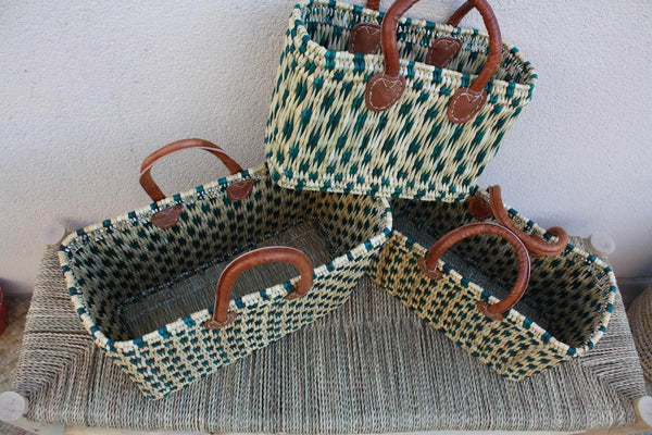 Weicher Weidenkorb – 3 Größen – Große riesige XXXL-Tasche und Tragetasche!!! Zum Einkaufen, Märkte, Strand ... Binsenschilf - Huléti -