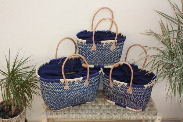 Superbe Panier - 3 TAILLES - Tressé à la main - sac cabas - idéal courses , marchés , travail , plage , déco