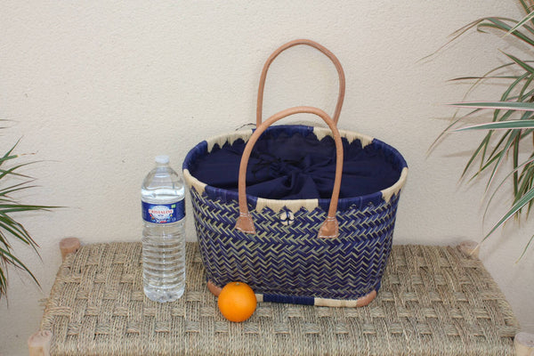 Superbe Panier - 3 TAILLES - Tressé à la main - sac cabas - idéal courses , marchés , travail , plage , déco