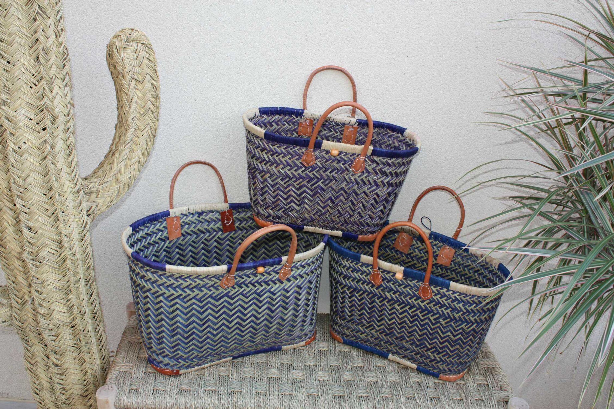 Chapeau En Raphia Crocheté De Madagascar - Taille 53 Cm - Fait Main - Multicolore - Neuf Avec étiquettes