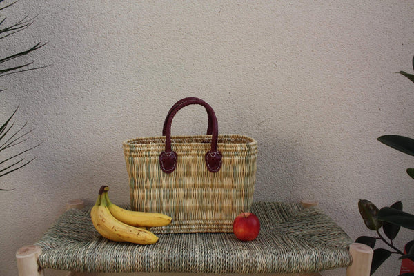 Panier en Osier Souple - 3 tailles - Petit sac & Grand cabas XXL - Pour courses, marchés, plage ... roseau jonc