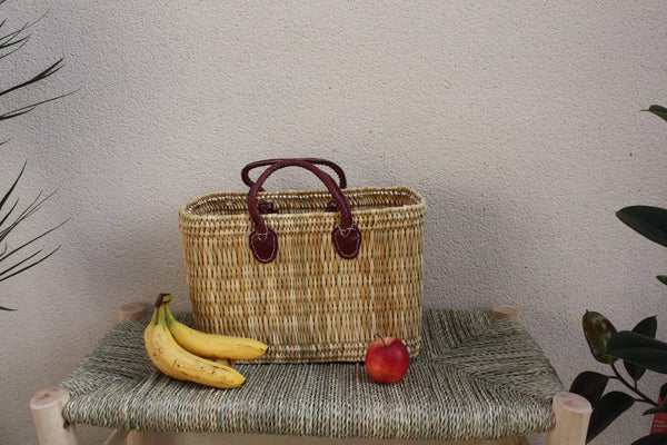 Panier en Osier Souple - 3 tailles - Petit sac & Grand cabas XXL - Pour courses, marchés, plage ... roseau jonc