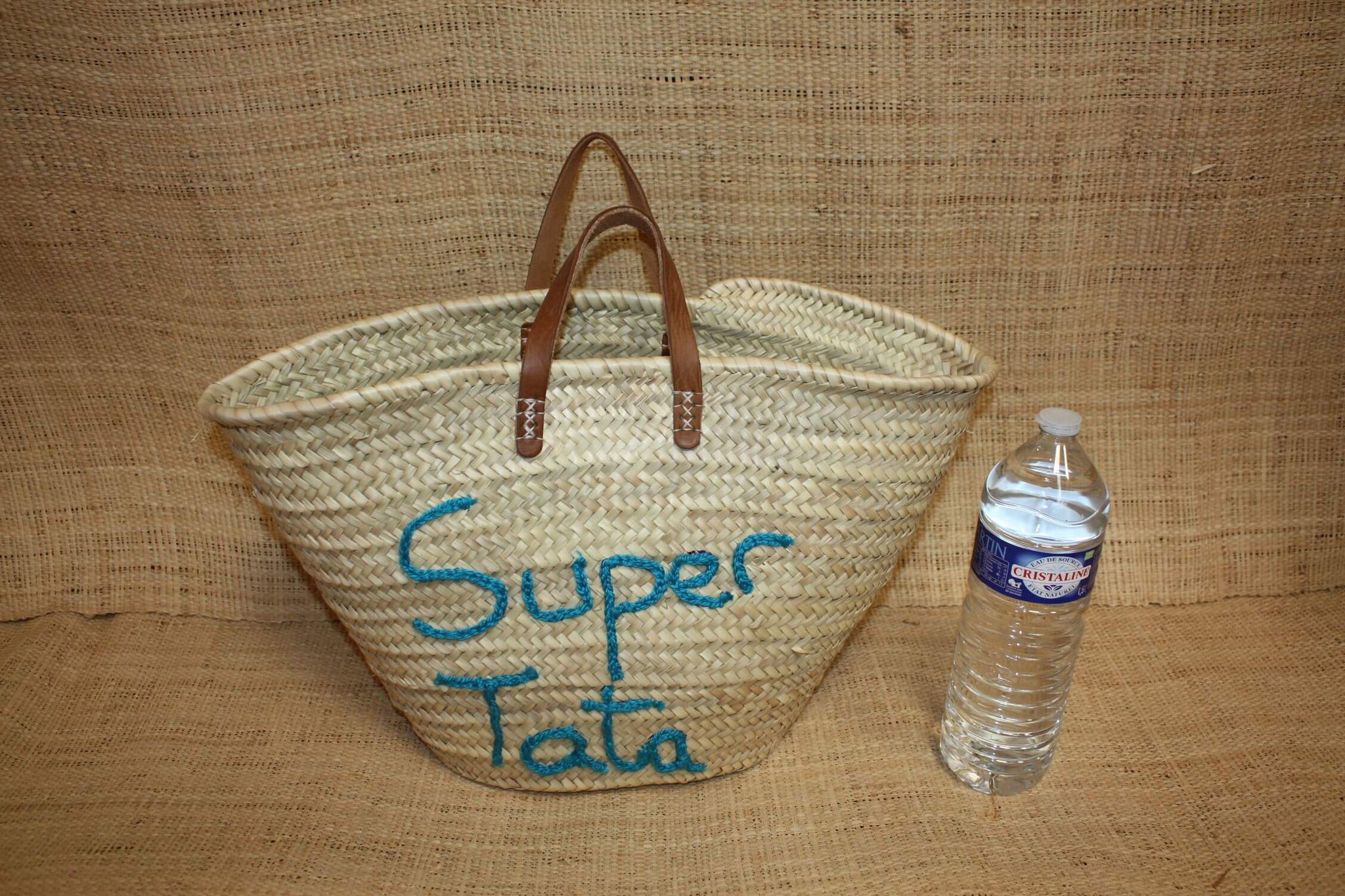 Panier personnalisé SUPER TATA - Cabas de marché, sac de plage, 100% Naturel