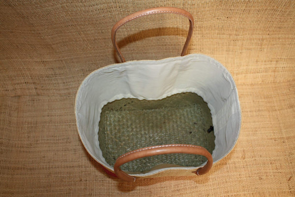 Panier Rose & Naturel - Pochon Tissu Sac Cabas Léger - 3 TAILLES - Marché, courses, plage...