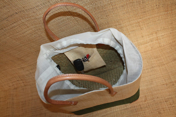 Panier Vert & Naturel - Pochon Tissu Sac Cabas Léger - 3 TAILLES - Marché, courses, plage...