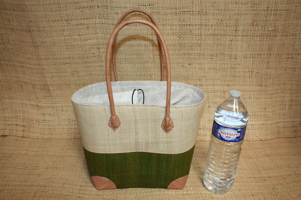 Panier Vert & Naturel - Pochon Tissu Sac Cabas Léger - 3 TAILLES - Marché, courses, plage...