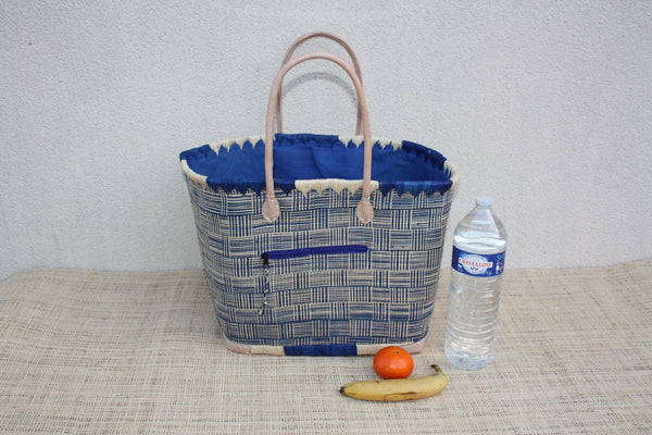 panier xxl bleu pour la plage ou les courses au marche