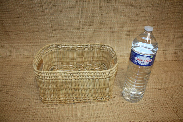 Corbeille de rangement osier Bac tressé rotin Panier rangement paille - Naturel Artisanal Décoration -