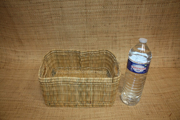 Corbeille de rangement osier Bac tressé rotin Panier rangement paille - Naturel Artisanal Décoration -