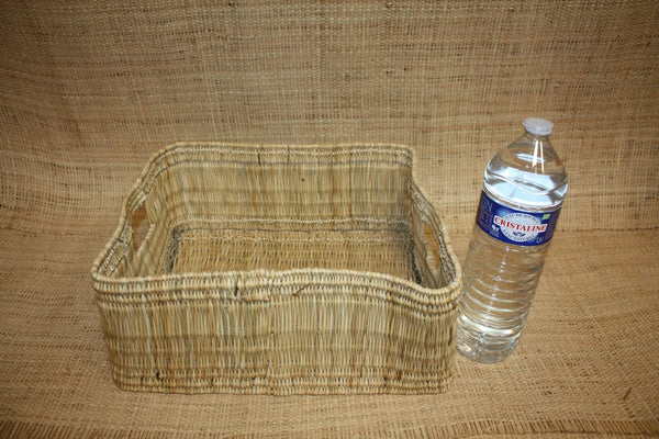 Corbeille de rangement osier Bac tressé rotin Panier rangement paille - Naturel Artisanal Décoration -