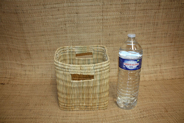 Grand Panier de rangement osier Bac tressé rotin Corbeille haute rangement paille - Naturel Artisanal Décoration -